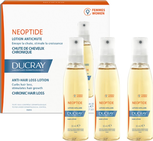 DUCRAY Neoptide Women Lotion, Φιαλίδια για την Καταπολέμηση Γυναικείας Τριχόπτωσης 3x30ml