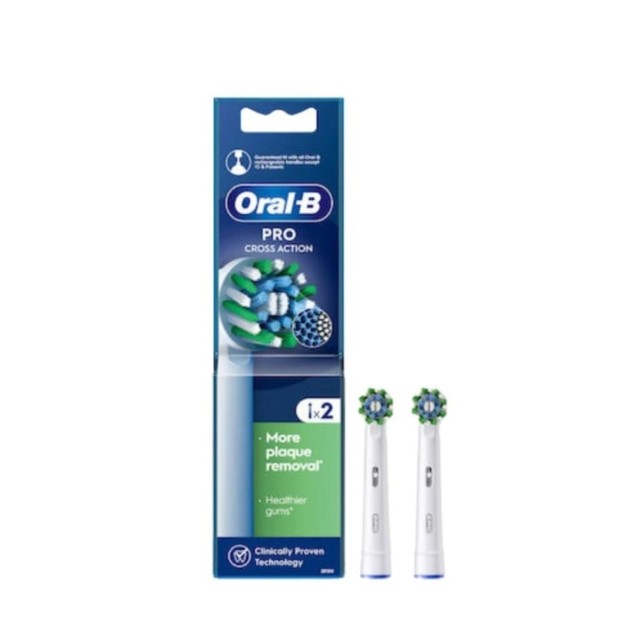 Oral-B Ανταλλακτικές Κεφαλές Pro Cross Action Ηλεκτρικής Οδοντόκρεμας 2τμχ