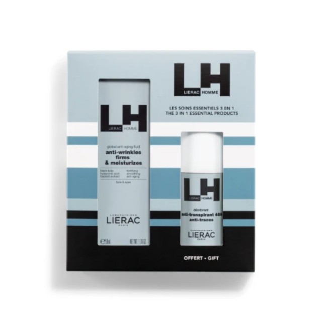 Lierac Homme Πακέτο Anti-Rides Raffermit & Hydrate 50ml & Anti-Transpirant 48H 50ml