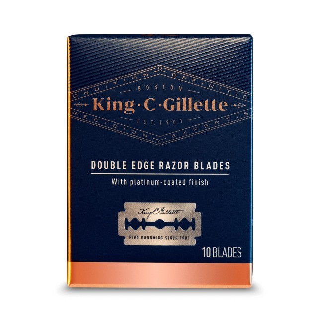 Gillette King C Ανταλλακτικά Ξυράφια Διπλής Ακμής, Double Edge Razor, 10 Τμχ