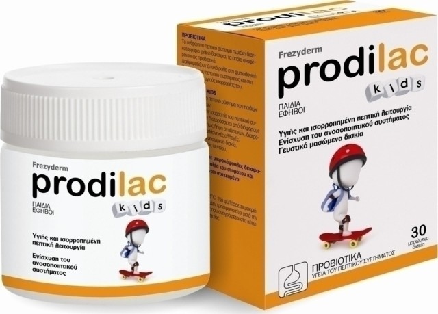 Frezyderm Prodilac Kids - Προβιοτικά Κατάλληλα για Παιδιά & Εφήβους άνω των 2 ετών, 30 Μασώμενα Δισκία