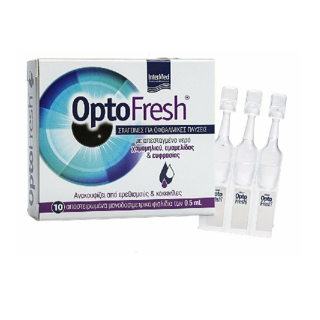 INTERMED Optofresh Drops Σταγόνες για Οφθαλμικές Πλύσεις, 10 x 0,5ml