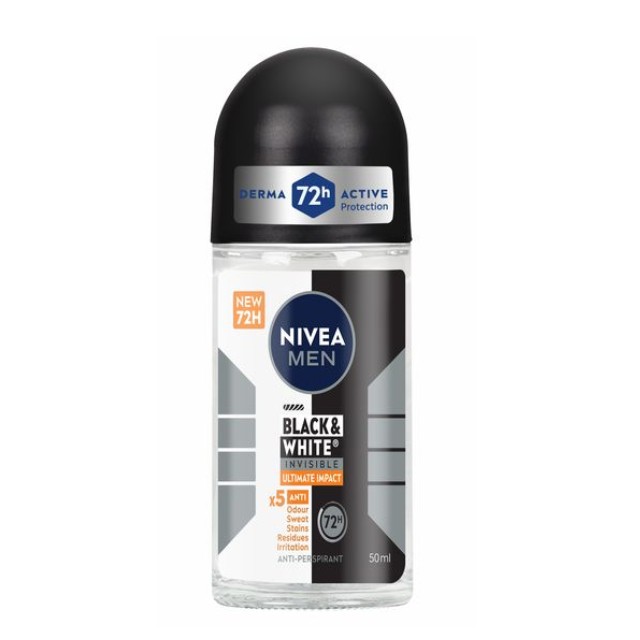 Nivea Men Deo Black & White Ultimate Impact Roll-on Αντρικό 50ml