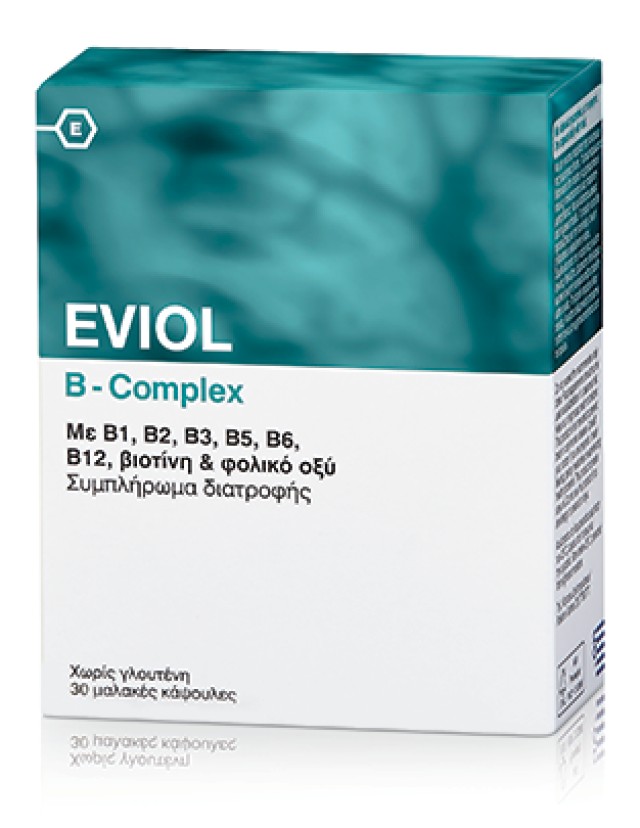Eviol B-Complex Συμπλήρωμα Διατροφής Βιταμίνης B, 30 Μαλακές Κάψουλες