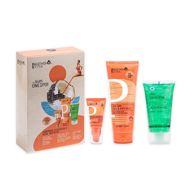 Panthenol Extra Πακέτο Sun Care Diaphanous SPF50 20ml & Sun Care Face & Body Milk SPF50 200ml & Aloe Vera Gel 15ml