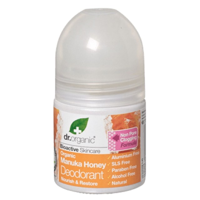 DR.ORGANIC Manuka Honey Roll-On Αποσμητικό Με Βιολογικό Μέλι Μανούκα, 50ml