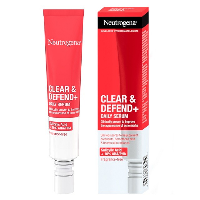 Neutrogena Clear & Defend Daily Serum Ορός Προσώπου Για Την Αντιμετώπιση Των Σημαδιών Της Ακμής, 30ml
