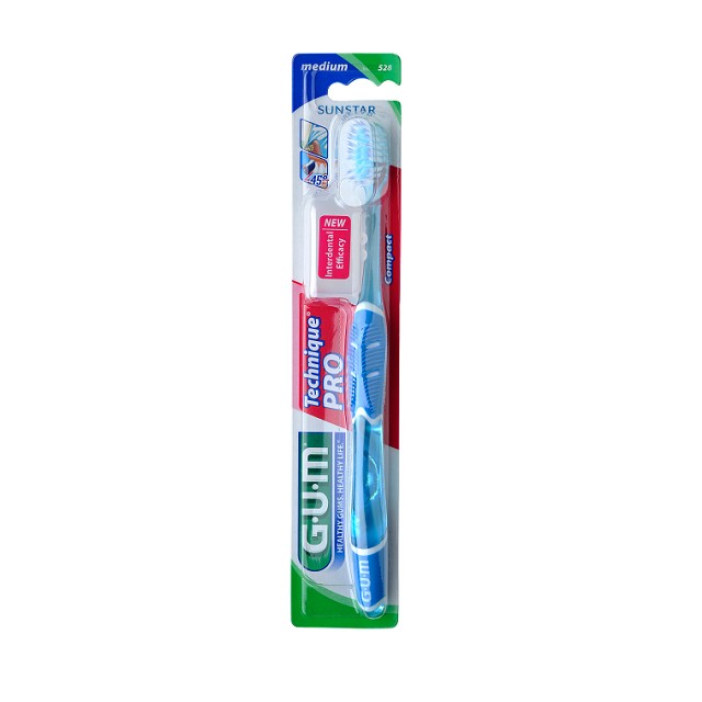 Gum Technique Pro Compact 528 Medium Οδοντόβουρτσα Μέτρια Μπλε 1τμχ