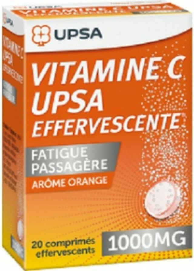 UPSA Upsavit-C Vitamin C 1000mg Συμπλήρωμα Διατροφής Για Την Ενίσχυση Του Ανοσοποιητικού Με Γεύση Πορτοκάλι, 20 Αναβράζοντα Δισκία