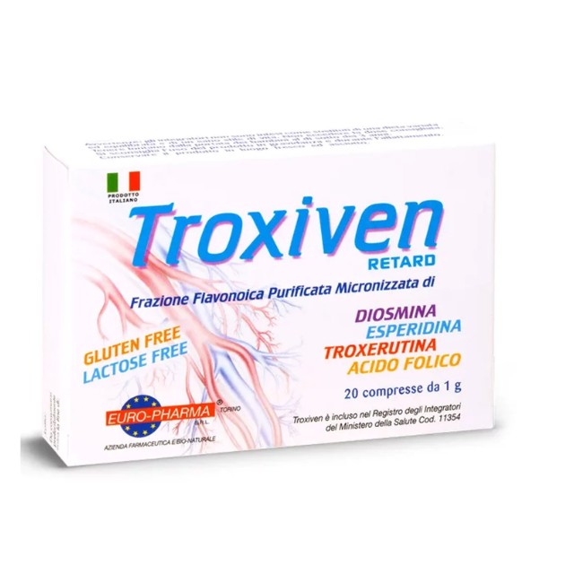 Troxiven Retard Συμπλήρωμα Διατροφής για Φλεβίτιδα & Ευρυαγγείες 20 x 1,06gr