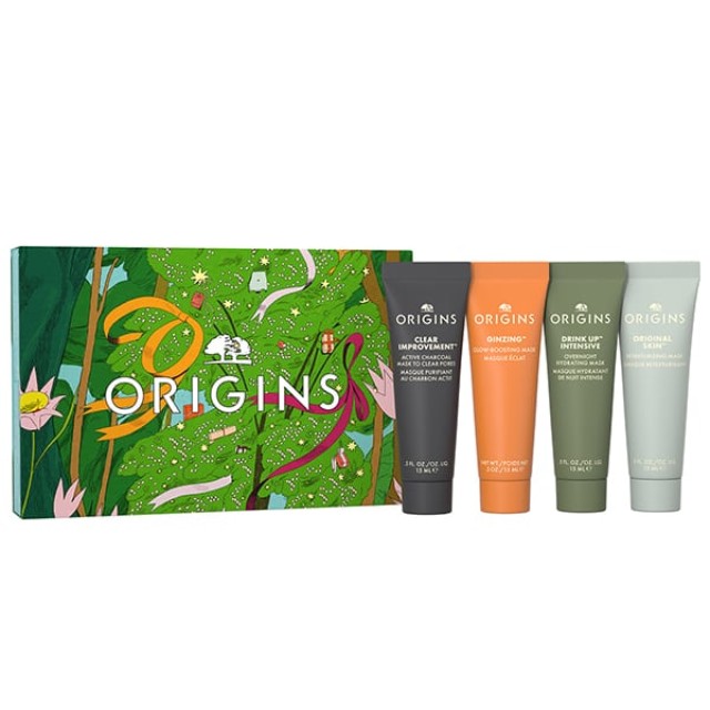 Origins Xmas Πακέτο Multi-Maskers Clear Improvement & Ginzing Glow-Boosting & Drink Up Intensive & Original Skin 4x15ml