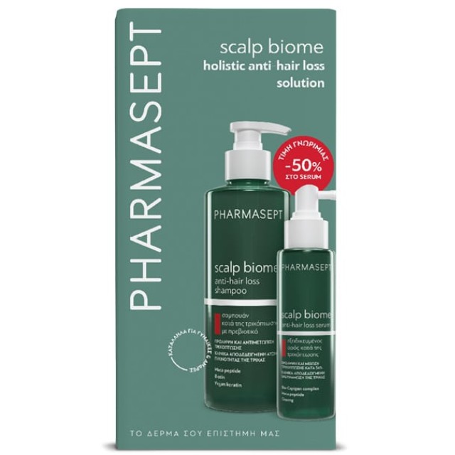 Pharmasept Scalp Biome Πακέτο Anti-Hair Loss Shampoo 400ml & Serum 100ml