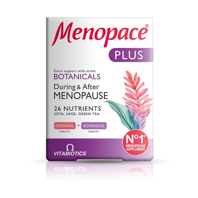 VITABIOTICS Menopace Plus, Συμπλήρωμα για την Εμμηνόπαυση, 28 Ταμπλέτες & 28 Κάψουλες