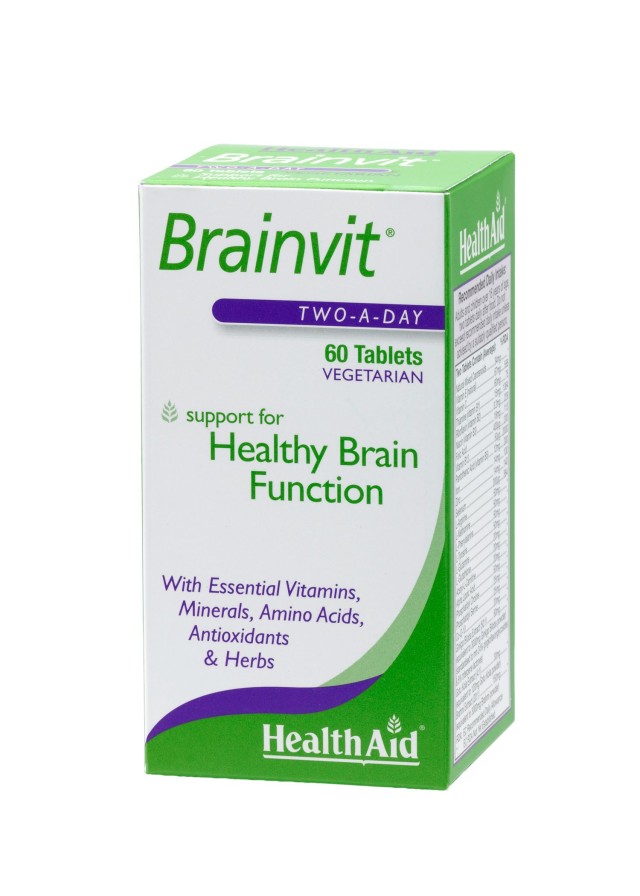 HEALTH AID Brainvit Για Την Υγιή Λειτουργία του Εγκεφάλου, Μνήμης, Συγκέντρωσης & Διαύγειας, 60 tabs