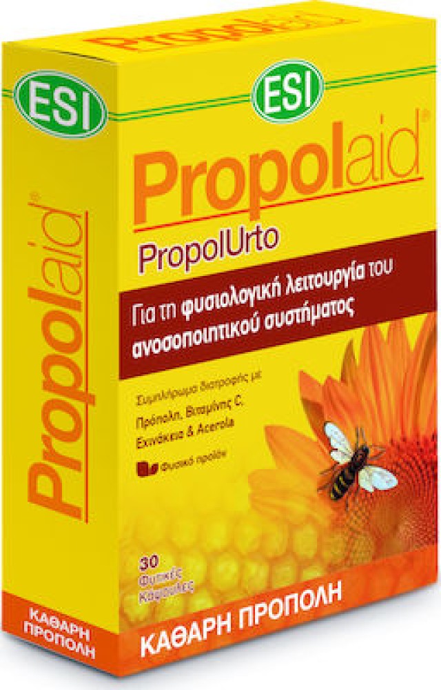 ESI Propolaid PropolUrto Με Πρόπολη, Βιταμίνη C & Εχινάκεια Για Tη Φυσιολογική Λειτουργία Tου Ανοσοποιητικού Συστήματος, 30 κάψουλες