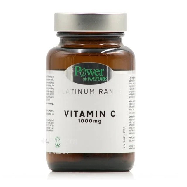 Power of Nature Platinum Range Vitamin C 1000mg Συμπλήρωμα Διατροφής Με Βιταμίνη C, 20 Ταμπλέτες