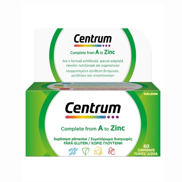 Centrum Complete A to Zinc Πολυβιταμίνη για Τόνωση του Οργανισμού 60tabs