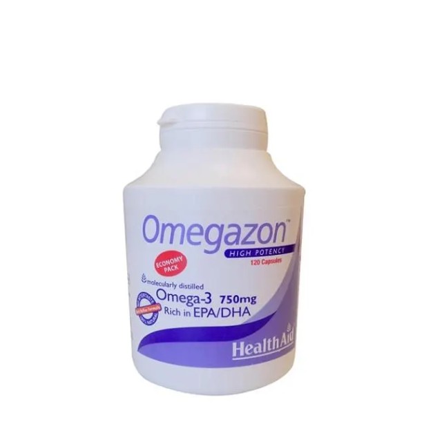 Health Aid Omegazon 750mg Ω3 Πολυακόρεστα Λιπαρά Οξέα (EPA & DHA) 120 Κάψουλες