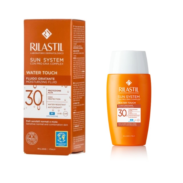 Rilastil Sun System Water Touch Fluid Αδιάβροχη Αντηλιακή Κρέμα Προσώπου SPF30 50ml