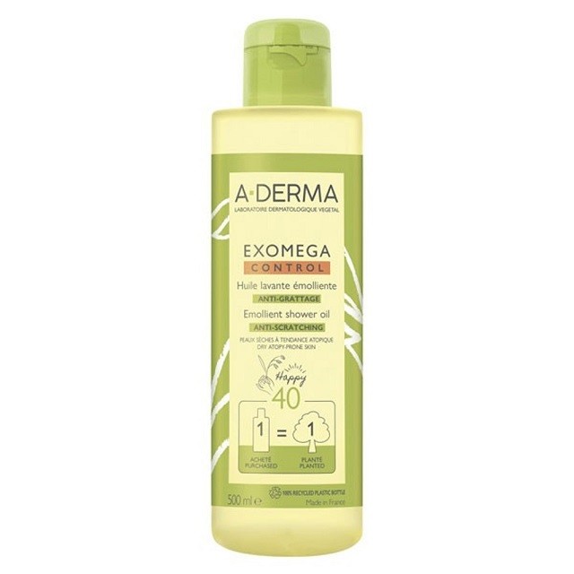 A-Derma Exomega Control Emollient Shower Oil Μαλακτικό Λάδι Καθαρισμού Σώματος Για Ατοπικό Δέρμα, 500ml
