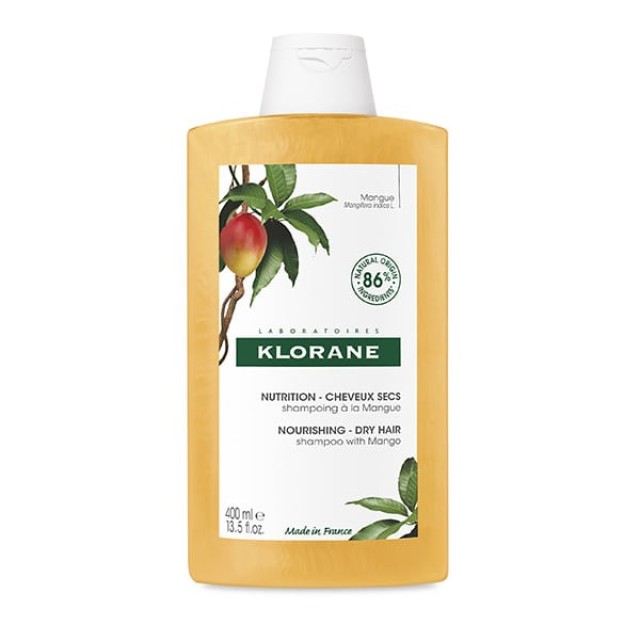 KLORANE Mango Shampoo, Σαμπουάν με Βούτυρο Μάνγκο για Θρέψη στα Μαλλιά 400ml