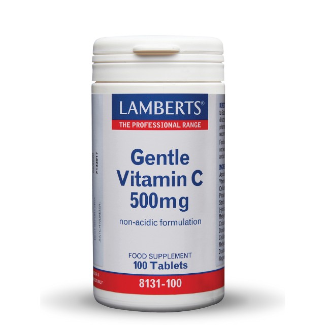 LAMBERTS Gentle Vitamin C 500mg Non Acidic Βιταμίνη C Σε Μη Όξινη Σύνθεση 100 Ταμπλέτες 8131-100