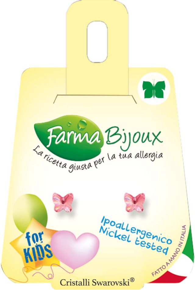 FARMA BIJOUX Σκουλαρίκια Υποαλλεργικά Ροζ Πεταλούδα 5mm, 1 Ζευγάρι