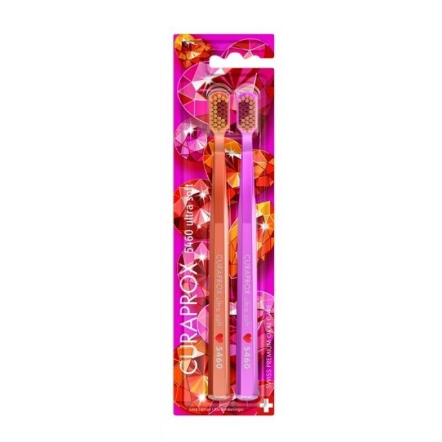 Curaprox Οδοντόβουρτσες 5460 Πακέτο Love Edition Ultra Soft  Ροζ & Πορτοκαλί 2τμχ