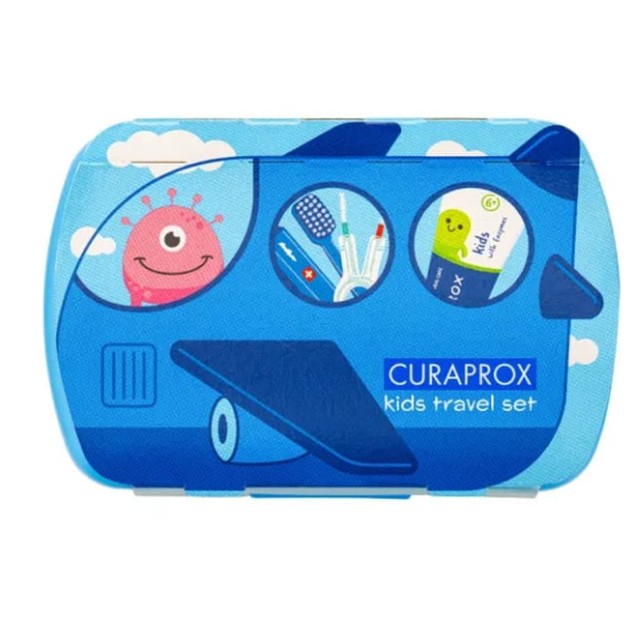 Curaprox Kids Travel Set Πακέτο Στοματικής Υγιεινής σε Μπλε Χρώμα 1 Τεμάχιο