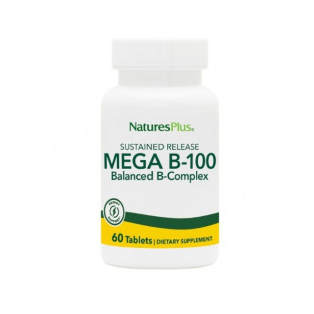 Natures Plus Mega B-100 Balanced B-Complex 60 Tαμπλέτες