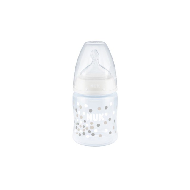 NUK Μπιμπερό Πλαστικό 0-6m First Choice+ Με Θηλή Σιλικόνης Λευκό (10.743.889), 1τμχ