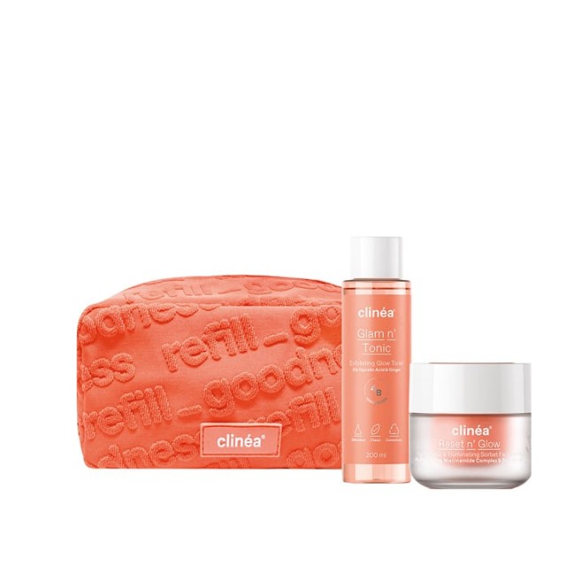 Clinea Reset nGlow Πακέτο Face Cream 50ml & Toner 200ml & Δώρο Νεσεσέρ