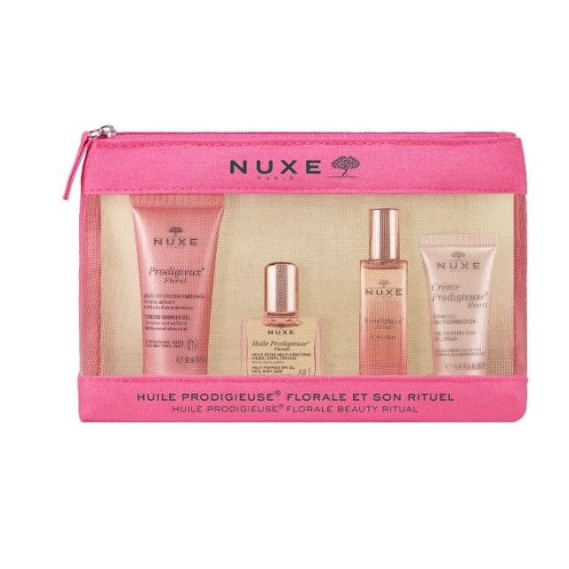 Nuxe Πακέτο Prodigieuse Floral Shower Gel 30ml Huile Prodigieuse Florale Oil 10ml Prodigieux Floral Le Parfum Άρωμα 15ml & Prodigieuse Boost Κρέμα Gel 15ml