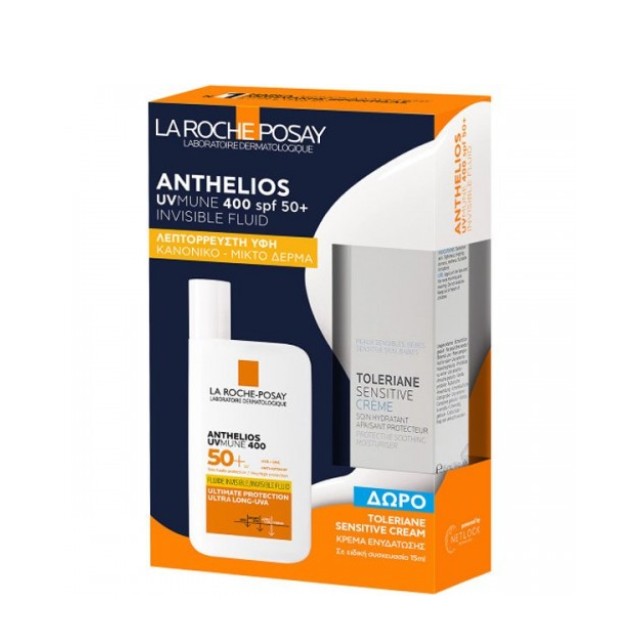 La Roche Posay Anthelios Πακέτο Invisible Fluid SPF50+ 50ml & Δώρο Toleriane Sensitive Cream 15ml