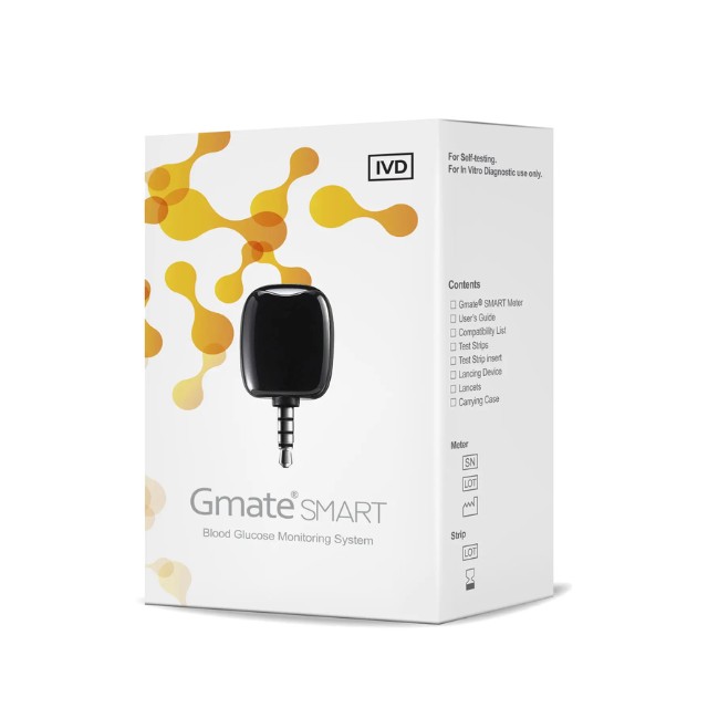 Gmate Smart Σύστημα Μέτρησης Γλυκόζης Αίματος Φωνητικής Καθοδήγησης Για IOS Και Android 1 Τεμάχιο
