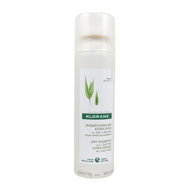 KLORANE Oat Milk Dry Shampoo Ultra-Gentle, Ξηρό Σαμπουάν με Γαλάκτωμα Βρώμης για Κάθε Τύπο Μαλλιών, 150ml