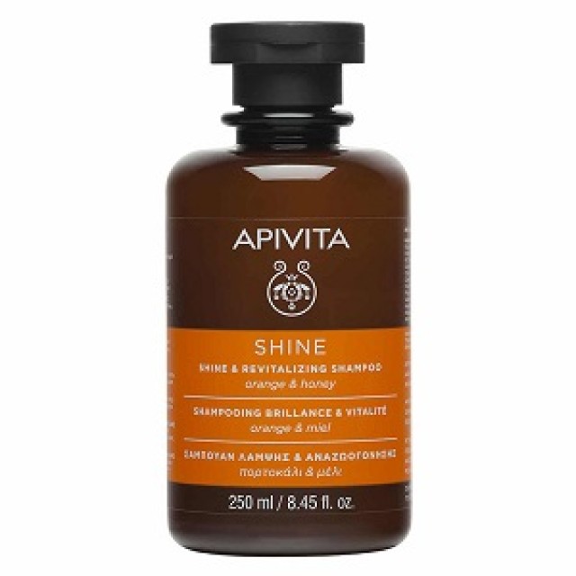 APIVITA Σαμπουάν Λάμψης & Αναζωογόνησης Πορτοκάλι & Μέλι, Shine & Revitalizing Shampoo Orange & Honey, 250ml