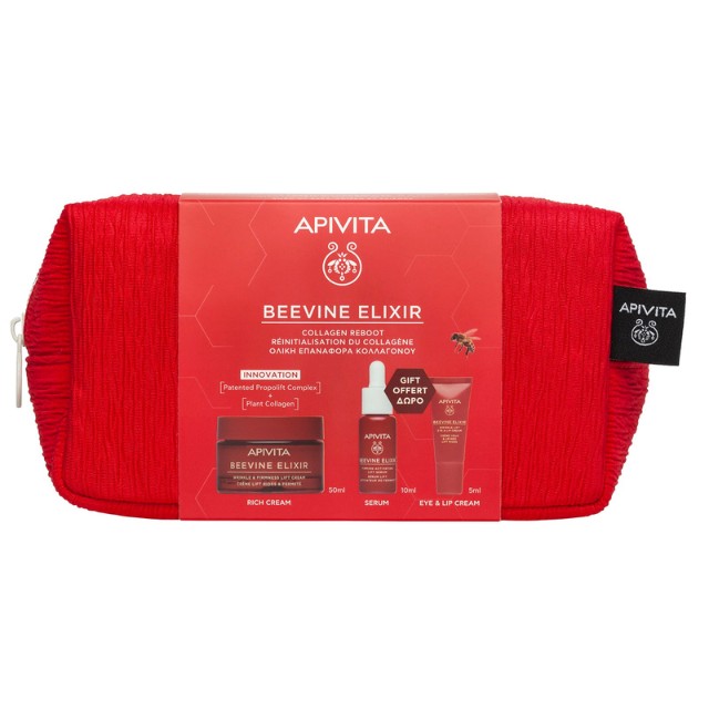 Apivita Πακέτο Beevine Elixir Rich Cream 50ml & Δώρο Serum 10ml + Eye & Lip Cream 5ml