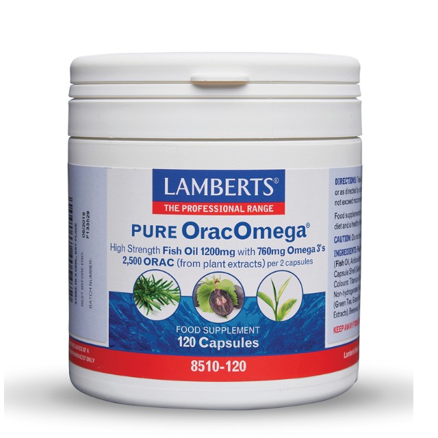 Lamberts Pure OracOmega 760mg Ωμέγα 3 λιπαρών οξέων & Φυτικά Αντιοξειδωτικά 120 κάψουλες 8510-120