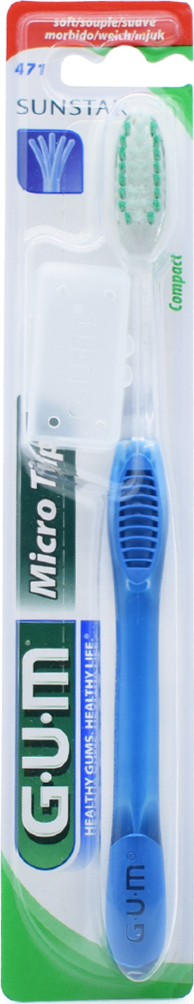 Gum Micro Tip Compact 471 Soft, Οδοντόβουρτσα για Βαθύ & Απαλό Καθαρισμό, 1τεμ.