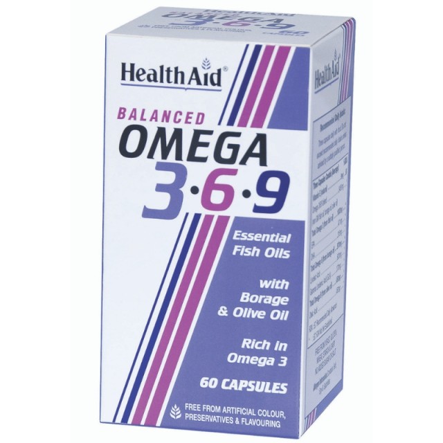 HEALTH AID Omega 3-6-9 - Ιχθυέλαια με Έλαια Μποράγκου & Ελιάς, 60 caps