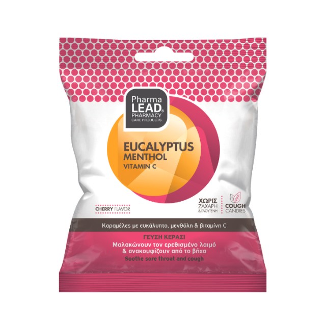 PharmaLead Καραμέλες Eucalyptus Menthol Vitamin C Γεύση Κεράσι 40gr