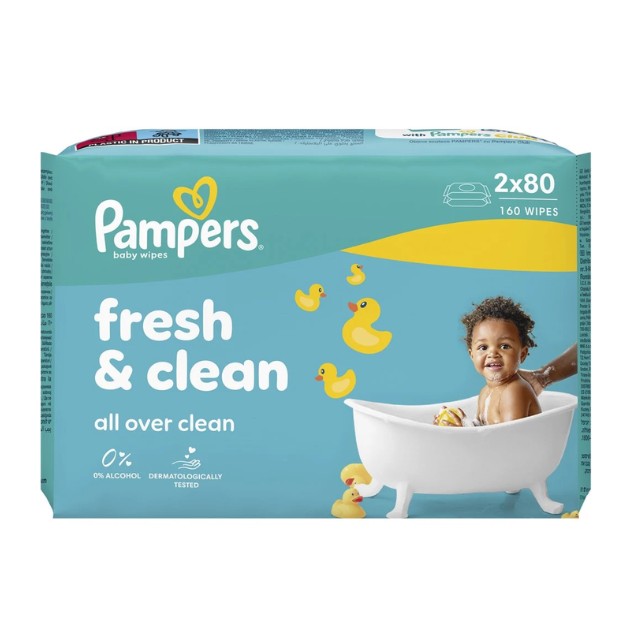 Pampers Μωρομάντηλα Fresh & Clean (2x80 Τεμάχια) 160 Τεμάχια