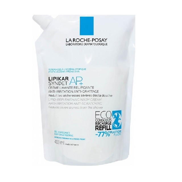 LA ROCHE POSAY Lipikar Syndet AP+ Refill Κρεμώδες Αφρόλουτρο Για Το Ξηρό Δέρμα Με Τάση Ατοπίας - Ανταλλακτικό, 400ml