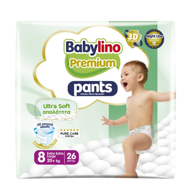 Babylino Premium Pants Ultra Soft Extra Extra Large No8 (20  Kg) Πάνες Βρακάκι 26τμχ