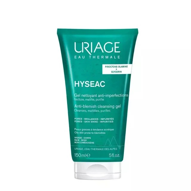 Uriage Hyseac Gel Nettoyant, Απαλό Καθαριστικό Τζελ για Λιπαρό Δέρμα με Ακμή, 150ml