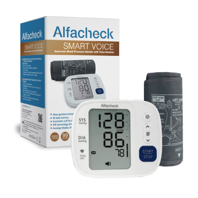 Alfacheck Smart Voice Ψηφιακό Πιεσόμετρο Βραχίονα με Φωνητική Καθοδήγηση 1τμχ