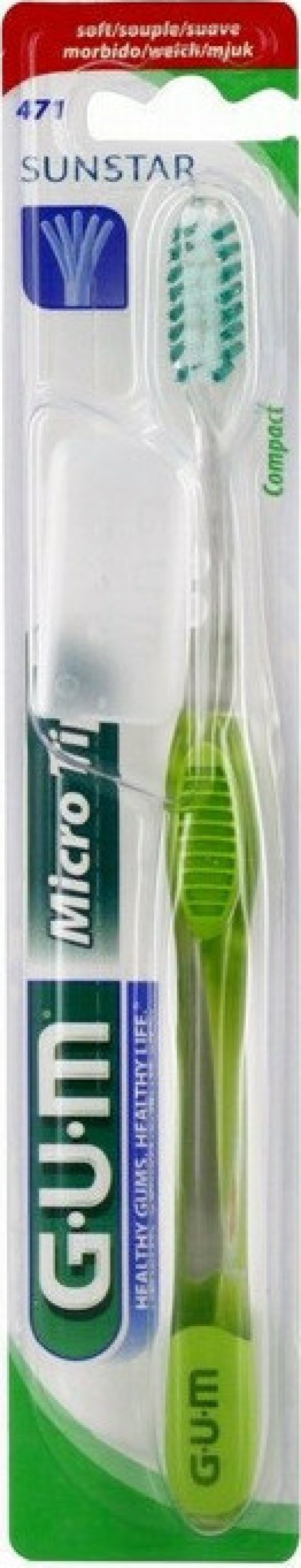 Gum Micro Tip Compact 471 Soft, Οδοντόβουρτσα για Βαθύ & Απαλό Καθαρισμό, 1τεμ.