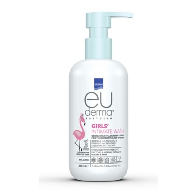 Intermed Euderma Baby Girls Intimate Wash Καθαριστικό Ευαίσθητης Περιοχής για Κορίτσια 250ml