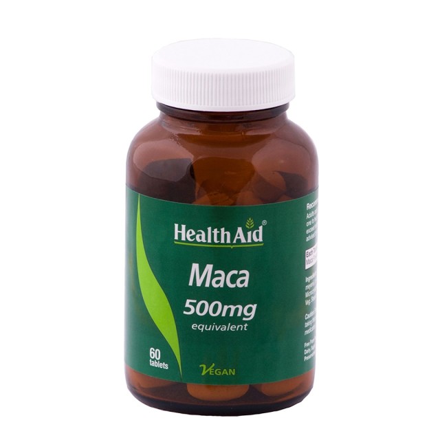 HEALTH AID Maca 500mg Συμπλήρωμα Διατροφής Με Ακόρεστα Λιπαρά Οξέα & Αμινοξέα Για Τόνωση & Ευεξία, 60 Ταμπλέτες